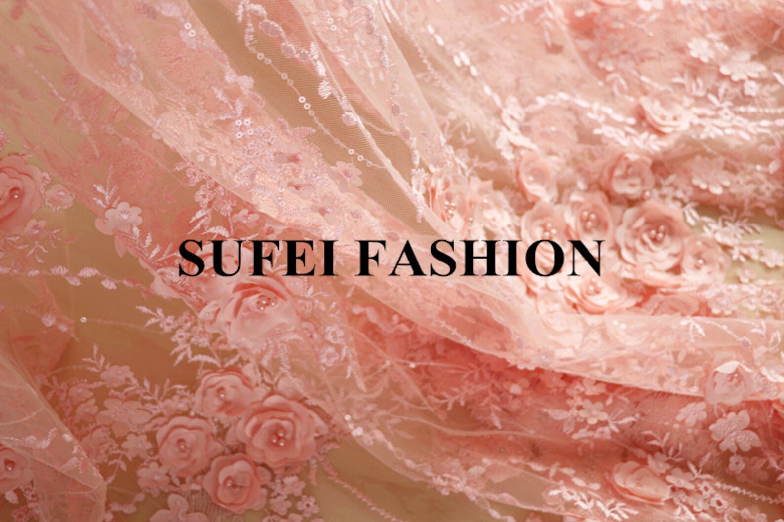 Flesh Pink 3d Heavy Bead Lace Fabric French Lace Fabric 3d Etsy