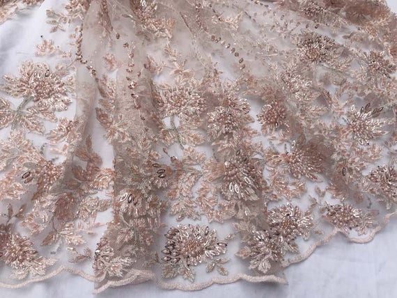 heavy embroidered lace fabric