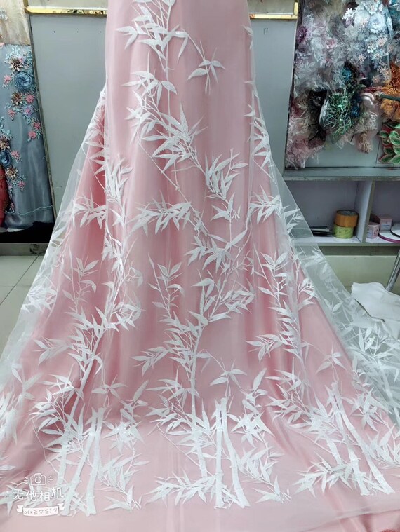 Paillettes tissu haut de gamme bambou feuille dentelle Tulle maille dentelle feuille dentelle Ivoire, voiles à lacets tissu pour Cap en Tulle, housse de mariée f68377 Paillettes tissu haut de gamme bambou feuille dentelle Tulle maille dentelle feuille dentelle Ivoire, voiles à lacets tissu pour Cap en Tulle, housse de mariée f68377