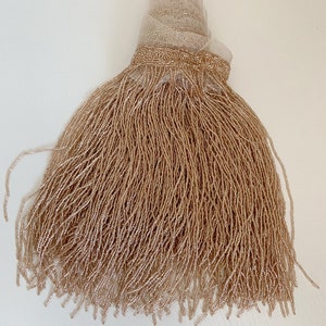 2yards rose gold Beaded fringe trim for dance costume, bugle bead tassel for latin dress dance wear macrame trim tassel
