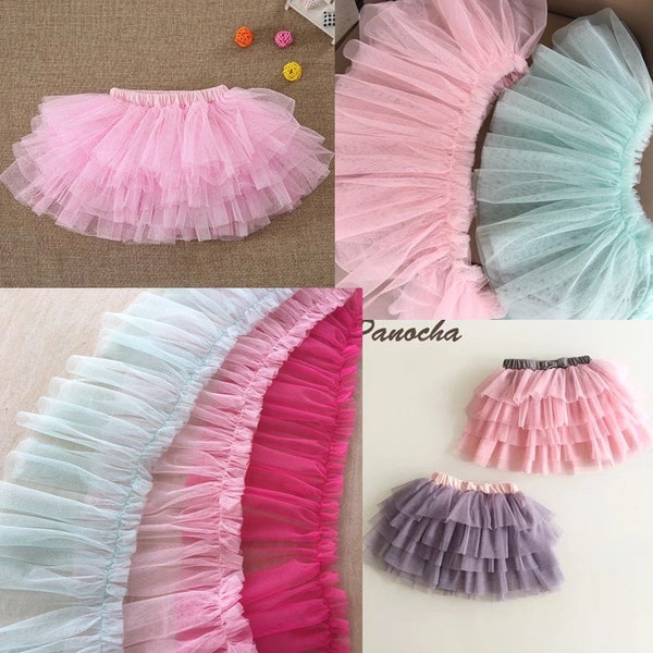 tulle tutu ruffled trim, multi layers ruffled trim, pleated mesh trim, tutu dress trim, 3d ruffled trim, baby tutu dress trim, 3 colors