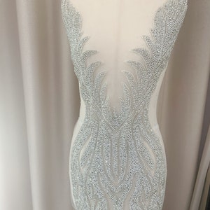 Sparkle rhinestone bodice applique, handcrafted crystal corset applique, crystal applique for dress, rhinestone applique for prom