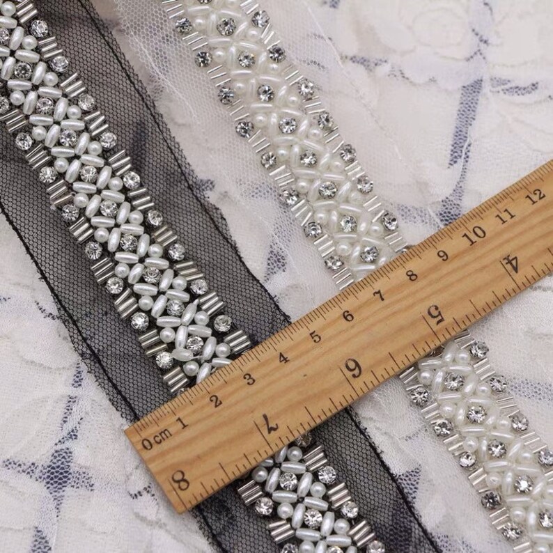 5cm beaded lace trim bridal sash beaded jewelry Trim Pearl Etsy