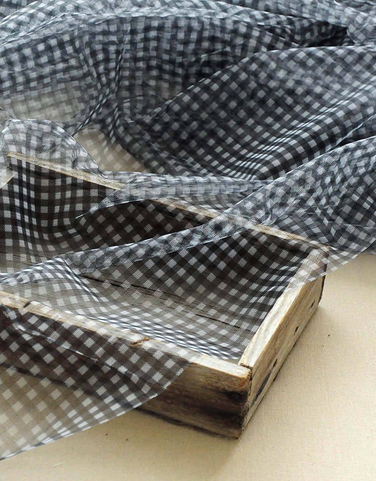 6 colors Mesh fabric with little checks checked tulle fabric | Etsy