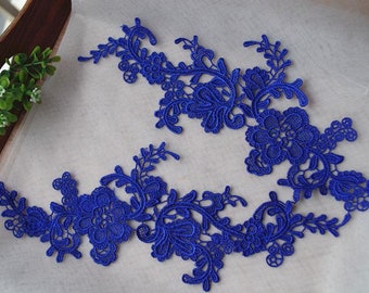 1 pair  venise lace applique, guipure lace applique, retro floral lace applique, craft headpiece supplies, free shipping