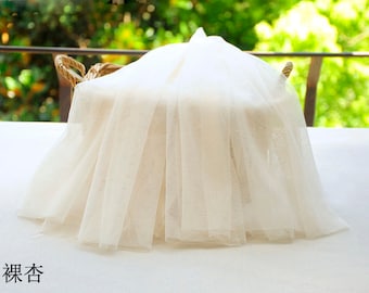 ivory beige plain tulle fabric, mesh fabric