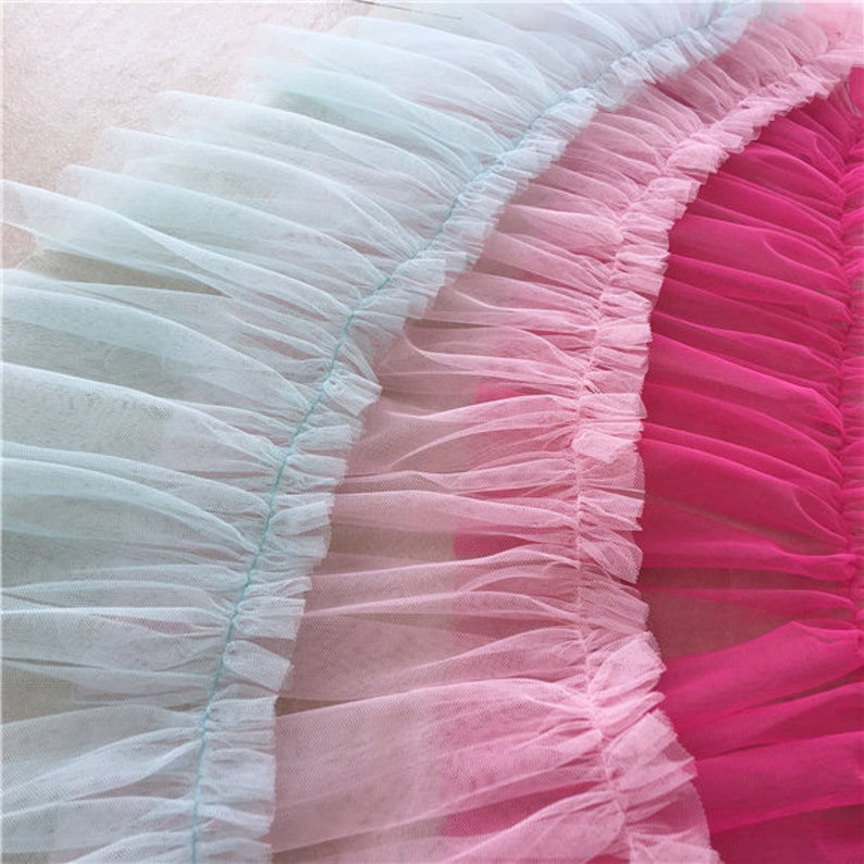 Tulle Tutu Ruffled Trim Multi Layers Ruffled Trim Pleated Etsy