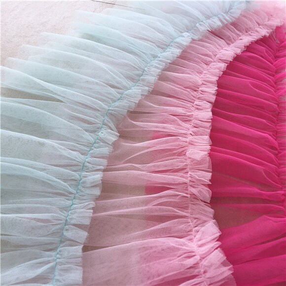 Tulle tutu ruffled trim multi layers ruffled trim pleated | Etsy
