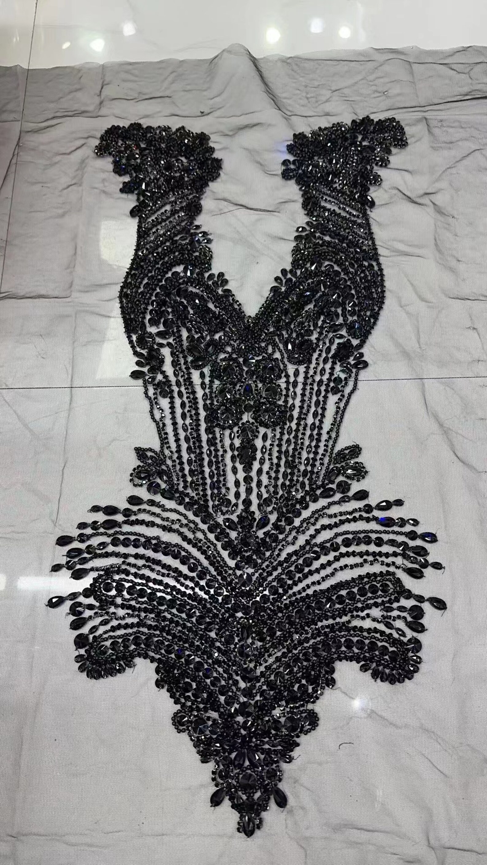 Body Rhinestones Green Full Body Rhinestone Bodice Applique, Iridescent Crystal Corset ...