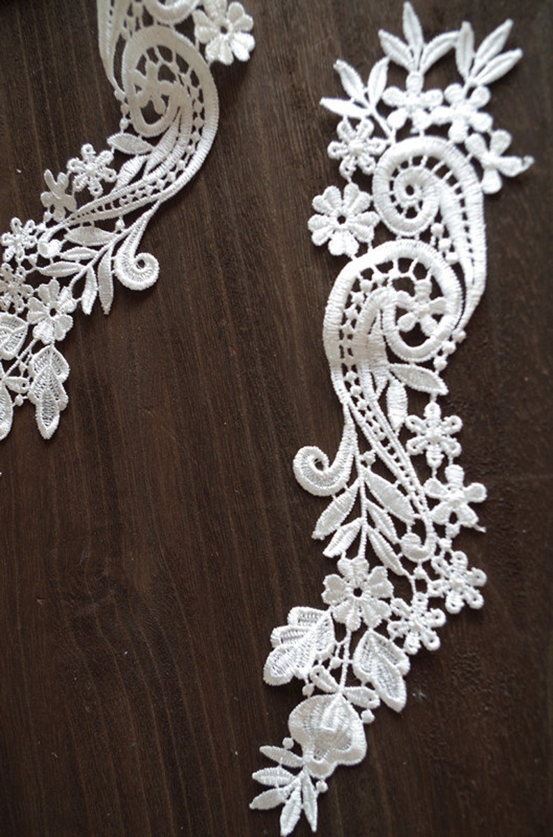 bridal lace applique ivory