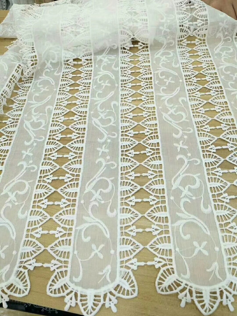 Bordo In Pizzo Di Cotone Largo 2,95 ", Bordo In Pizzo Cavo Bianco - Foto 11