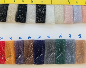 Dark green glitter Tulle fabric veil  dress skirt prop, decors, galaxy like tulle fabric