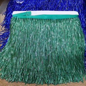 groene kralen franje trim voor couture en danskostuum, bugel kraal kwastje voor latin jurk dans dragen macrame trimmen kwastje 15cm