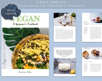 Modern Minimalist PowerPoint eBook Template - Recipe / Cookbook