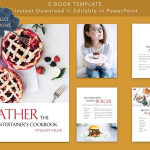 Modern Minimalist PowerPoint eBook Template - Recipe / Cookbook