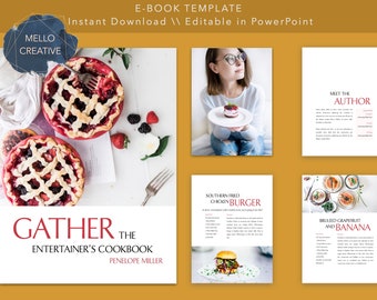 Modern Minimalist PowerPoint eBook Template - Recipe / Cookbook