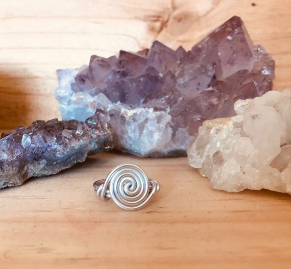 Handmade Amethyst Silver Plated Wired Ring