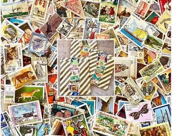 1 ounce (over 200) World Postage Stamps