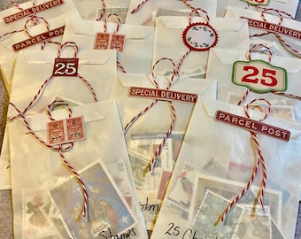 25 Christmas Postage Stamps for Crafts