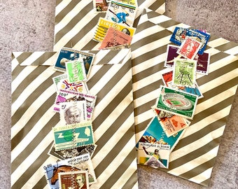 World Postage Stamps – Vintage International Stamp Lot for Collage