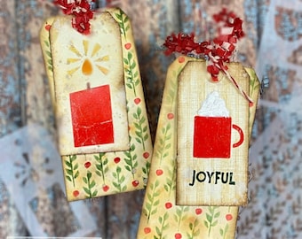Christmas Stenciled Tags
