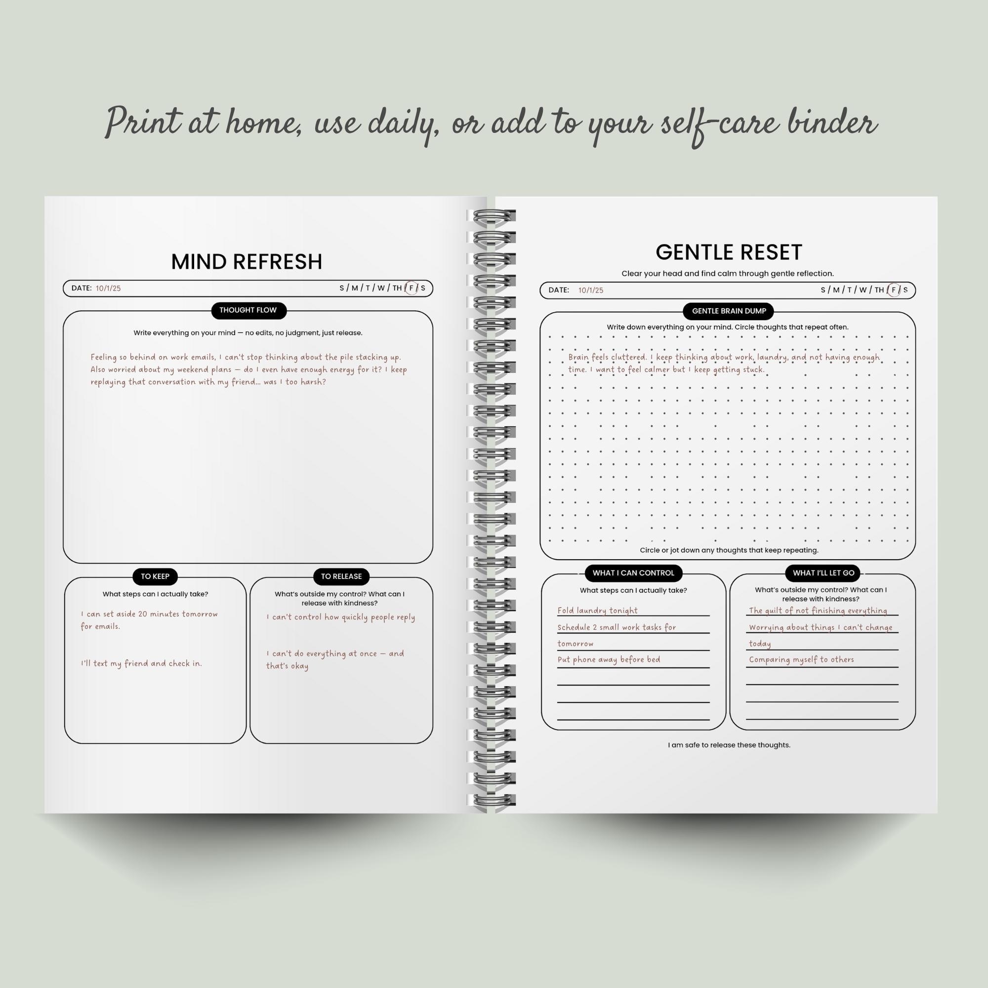 Thought Dump Journal Printable | Mental Clarity Worksheet | Brain Dump Template | Gentle ...