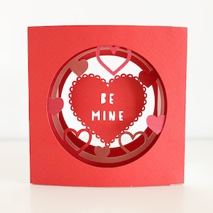 Valentine’s 3D Tunnel Card, svg for Cricut Joy, Cricut or silhouette machines, Papercut template for hand cutting, DIY craft kits download