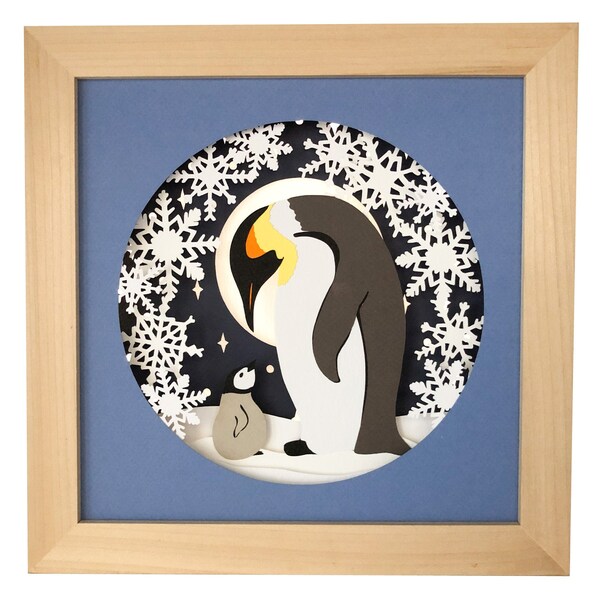 Penguin Paper Craft Template, 3D Layered Paper Cut Shadow Box SVG Penguin Paper Craft Template, 3D Layered Paper Cut Shadow Box SVG