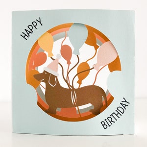 Tarjeta de túnel 3D de cumpleaños, svg para Cricut Joy, Cricut o máquinas de silueta, plantilla Papercut para corte a mano, descarga de kits de artesanía DIY