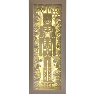 Nutcracker book nook diorama shadow box svg for cricut or cameo, Christmas 3D Papercut template for hand cutting, DIY craft kit download