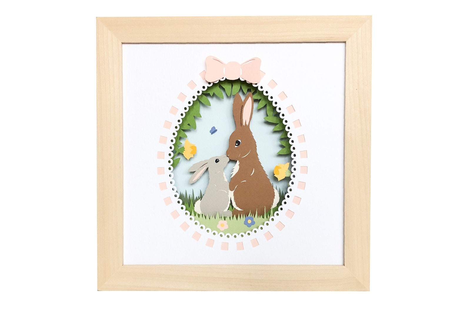 Easter bunny rabbit shadow box svg for cricut or silhouette | Etsy