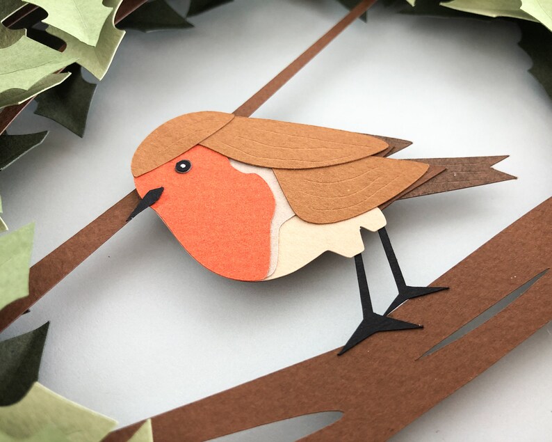 Download Robin Christmas shadow box svg for cricut or silhouette | Etsy