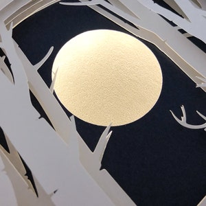 Cerf cerf ombre boîte modèle Papercut SVG 3D, boîte d'ombre des bois et caisson lumineux Svg, modèle de découpe de papier en couches pour la découpe à la main ou à la machine image 7