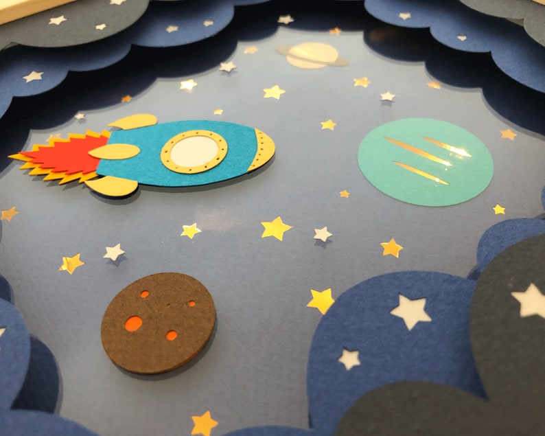 Download Rocket Ship Shadow Box SVG Papercut Template 3D Space ...