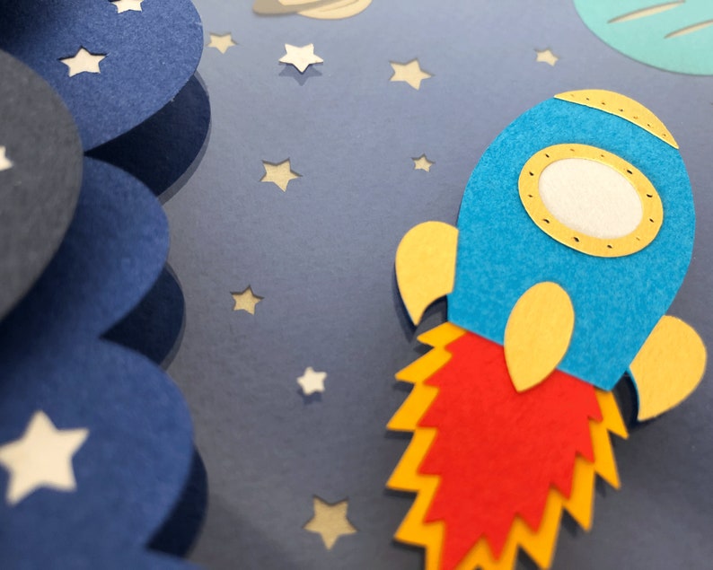 Download Rocket Ship Shadow Box SVG Papercut Template 3D Space Shadow | Etsy
