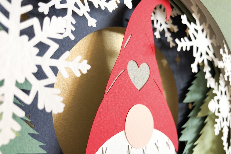 Download Gnome Christmas shadow box svg for cricut or silhouette | Etsy