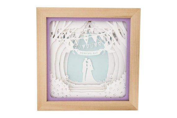 Wedding Couple Shadow Box SVG Template First Anniversary - Etsy Canada