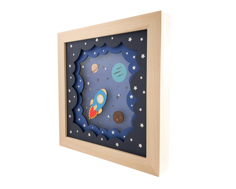 Download Rocket Ship Shadow Box SVG Papercut Template 3D Space ...