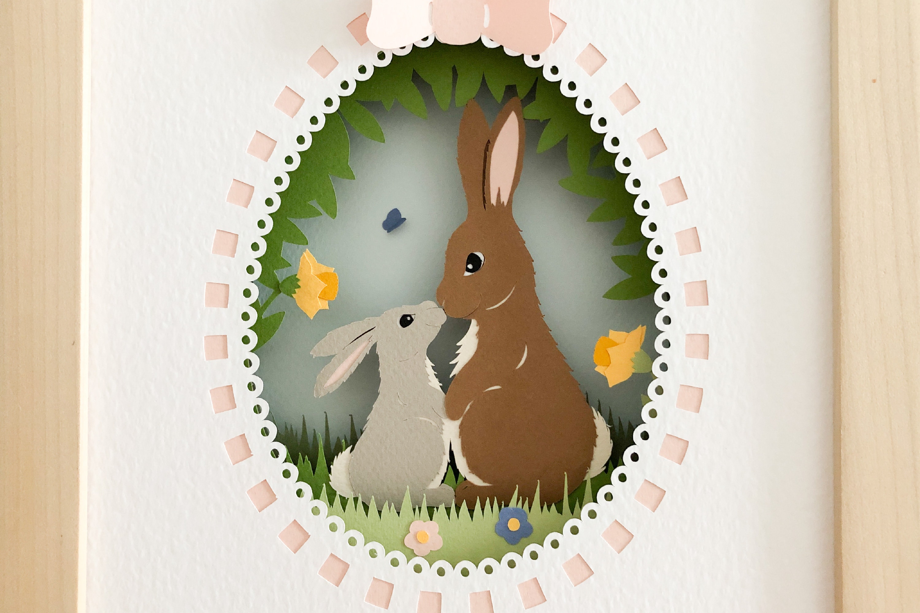 Easter Bunny Rabbit Shadow Box Svg for Cricut or Silhouette Machines ...