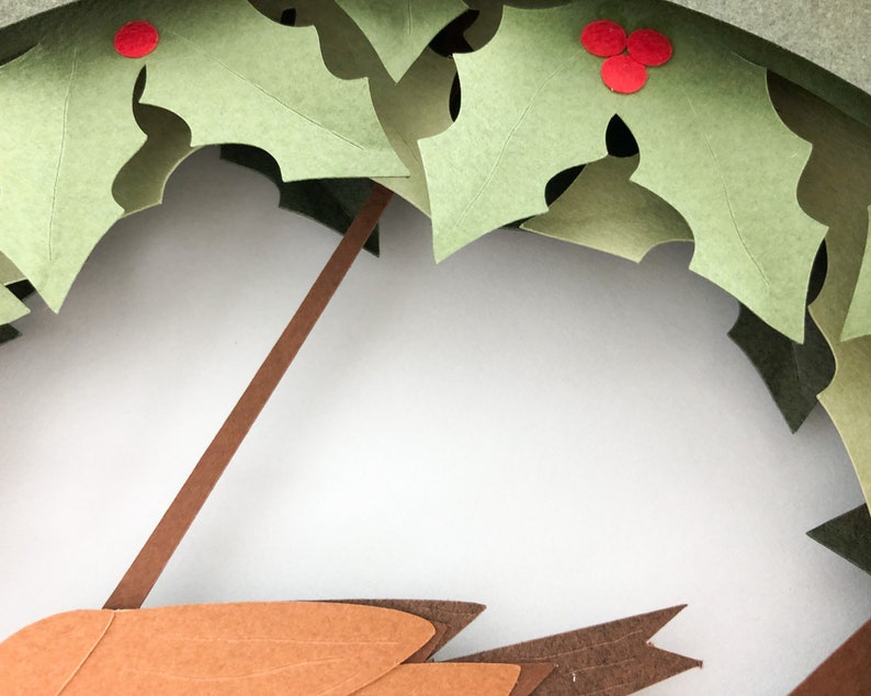 Download Robin Christmas shadow box svg for cricut or silhouette | Etsy