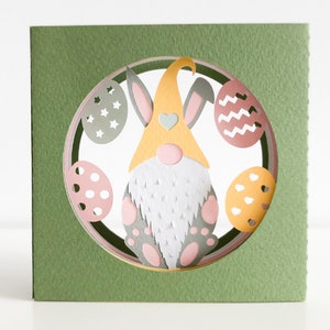 Easter Gnome 3D Shadow Box SVG Layered Tunnel Card Template