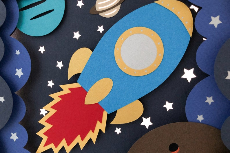 Rocket Ship Shadow Box Svg Papercut Template 3d Layered Paper Cut Template For Hand Or Machine Cutting Space Shadow Box And Light Box Svg Clip Art Image Files Papercraft Kromasol Com