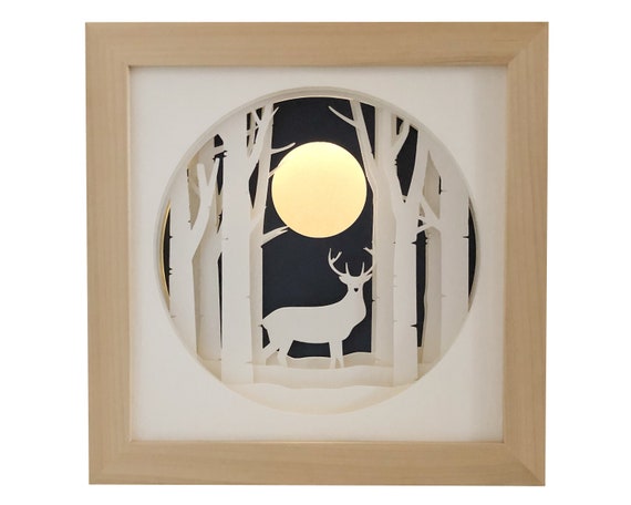 Download Stag Deer Shadow Box Svg Papercut Template 3d Woodland Shadow Etsy