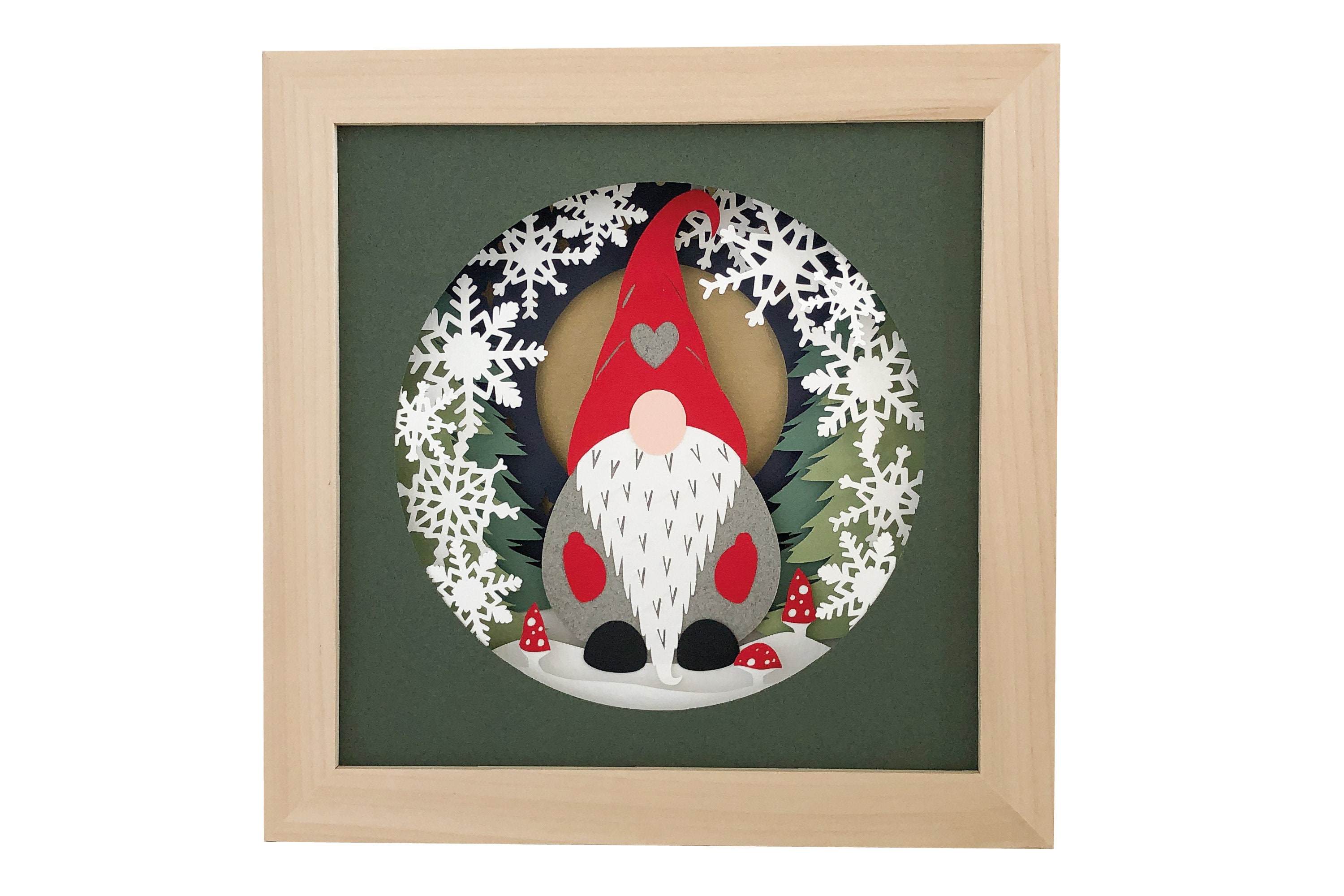 Download Gnome Christmas Shadow Box Svg For Cricut Or Silhouette Machines Tomte Nisse 3d Papercut Template For Hand Cutting Diy Craft Kits Download