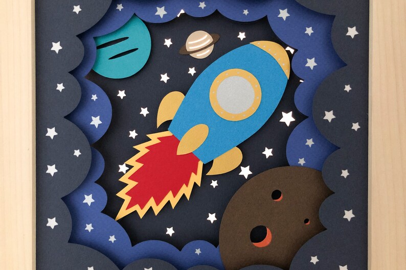 Download Rocket Ship Shadow Box Svg Papercut Template 3d Layered Paper Cut Template For Hand Or Machine Cutting Space Shadow Box And Light Box Svg Clip Art Image Files Papercraft Kromasol Com