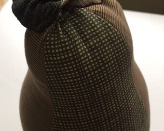 Whimsical Pear - Handmade - Green - Stuffed Fabric Pear Decoration