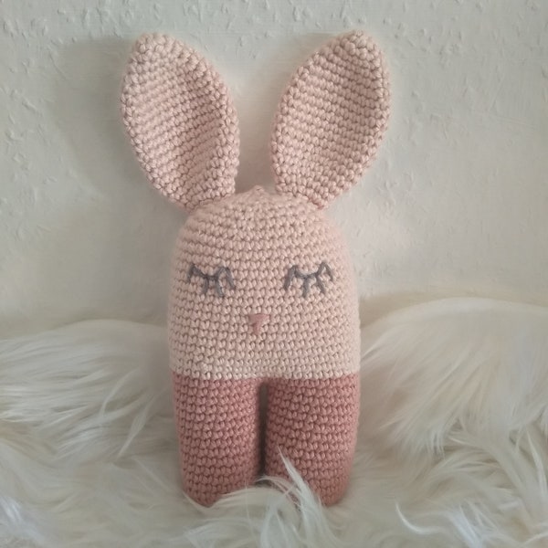 Knuffel rammelaar sleepy bunny oud roze