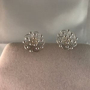 Button Post Swirl Earrings