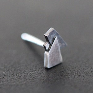 Geometrische Ohrstecker • Einzigartige Männer Ohrring • Moderne Herren Ohrring • Punk Ohrstecker • Sci Fi Ohrstecker • Kleine Ohrringe • Männer Silber Ohrstecker