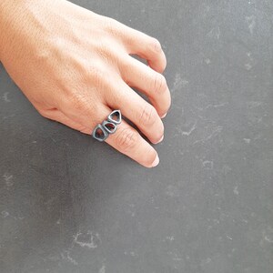 Black Natural Silver Ring • Oxidized Chunky Silver Ring • Statement Organic Silver Ring • Contemporary Sterling Silver Ring
